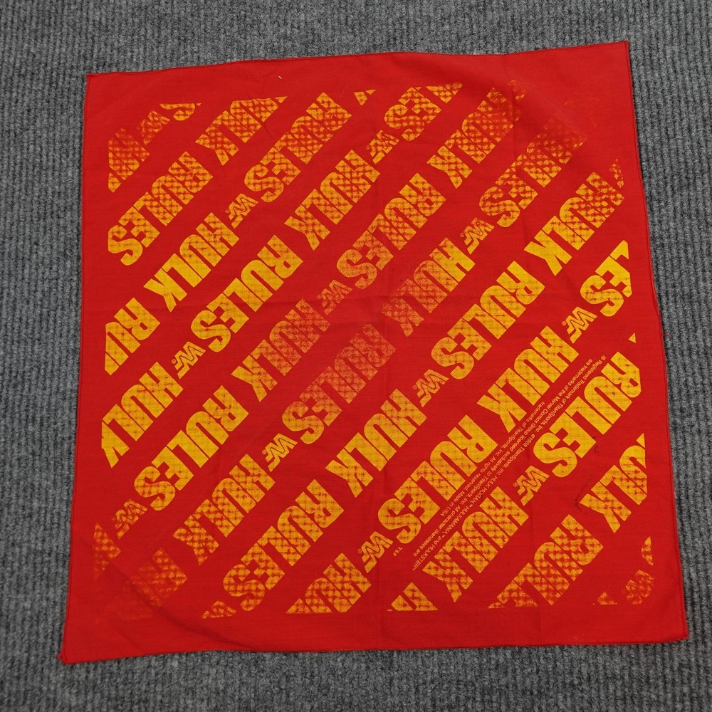 Vintage Hulk Hogan 1988 Bandana Mens One Size Red WWF Wrestling Hulk Rules 80s